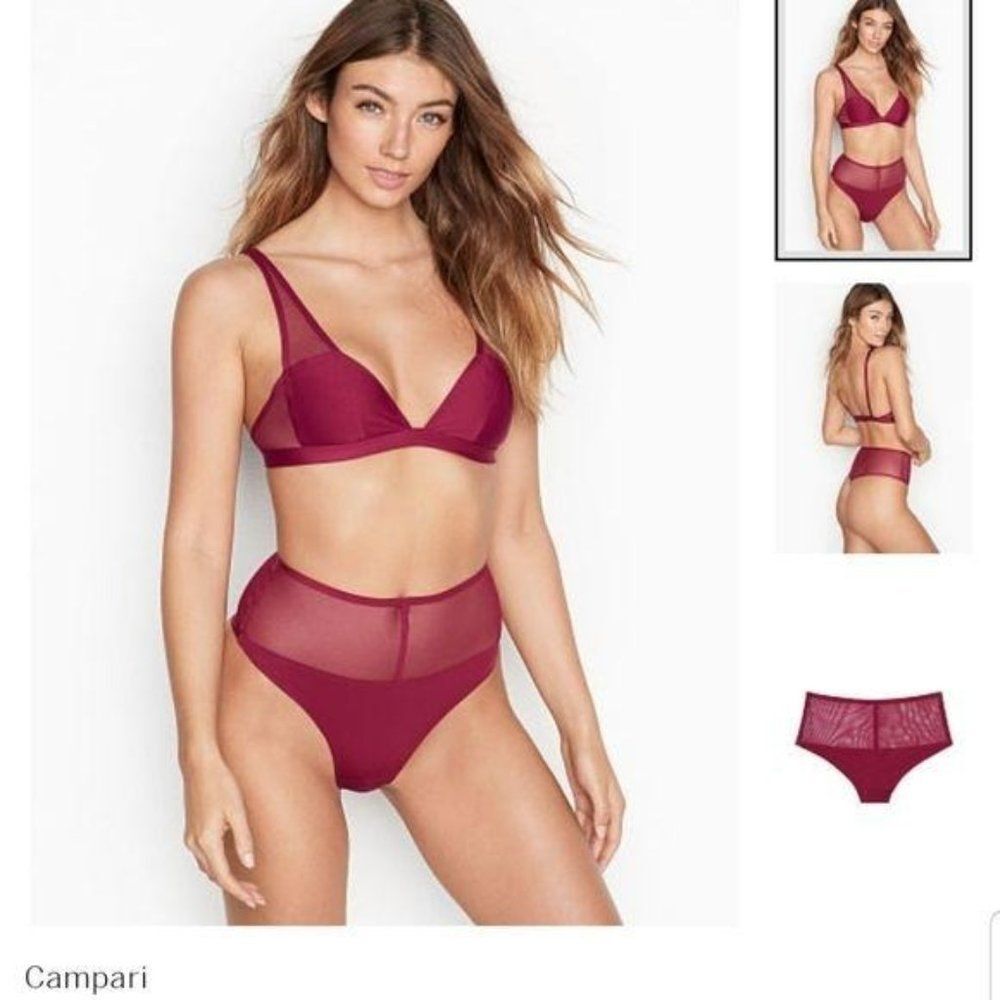 NWT Victoria's Secret High Waist Mesh Thong Panty